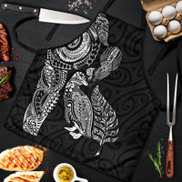 Aotearoa Moko Tribal Tattoo Apron New Zealand Maori Penguin and Fantail Black Color