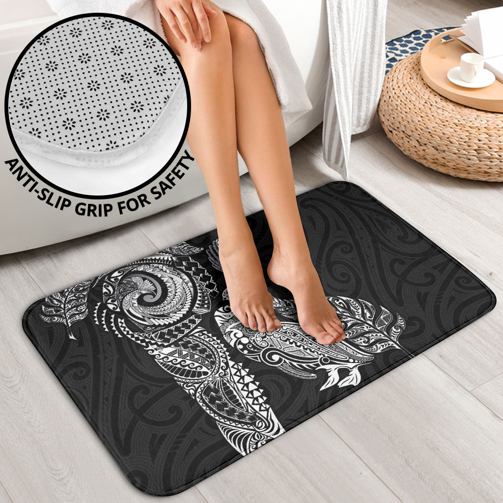Aotearoa Moko Tribal Tattoo Bathroom Set New Zealand Maori Penguin and Fantail Black Color LT03 - Polynesian Pride