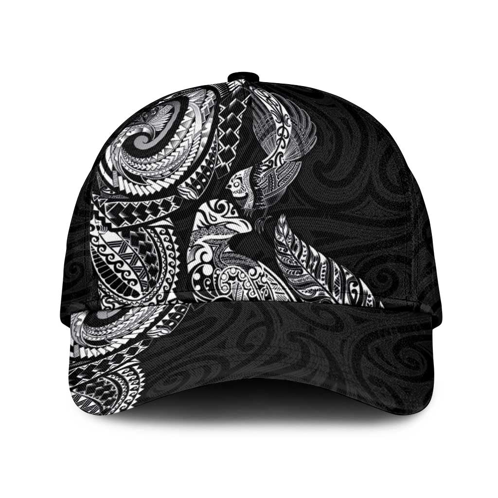 Aotearoa Moko Tribal Tattoo Classic Cap New Zealand Maori Penguin and Fantail Black Color