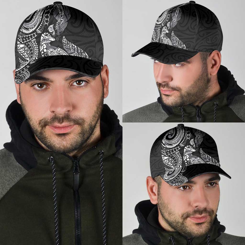 Aotearoa Moko Tribal Tattoo Classic Cap New Zealand Maori Penguin and Fantail Black Color