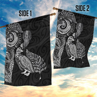 Aotearoa Moko Tribal Tattoo Garden Flag New Zealand Maori Penguin and Fantail Black Color LT03 - Polynesian Pride