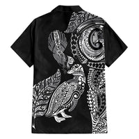 Aotearoa Moko Tribal Tattoo Hawaiian Shirt New Zealand Maori Penguin and Fantail Black Color LT03 - Polynesian Pride