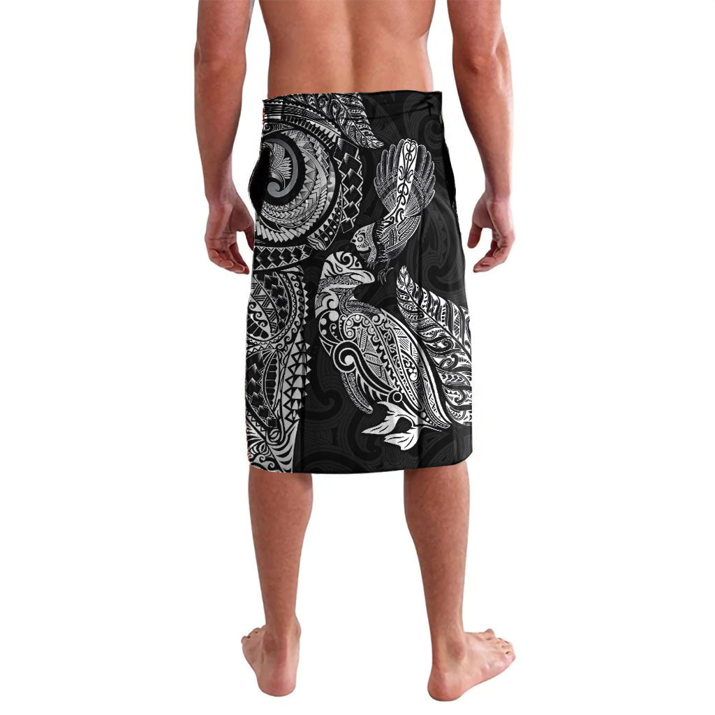 Aotearoa Moko Tribal Tattoo Lavalava New Zealand Maori Penguin and Fantail Black Color