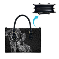 Aotearoa Moko Tribal Tattoo Leather Bag New Zealand Maori Penguin and Fantail Black Color LT03 - Polynesian Pride