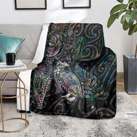 Aotearoa Moko Tribal Tattoo Blanket New Zealand Maori Penguin and Fantail Paua Shell Style