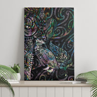 Aotearoa Moko Tribal Tattoo Canvas Wall Art New Zealand Maori Penguin and Fantail Paua Shell Style