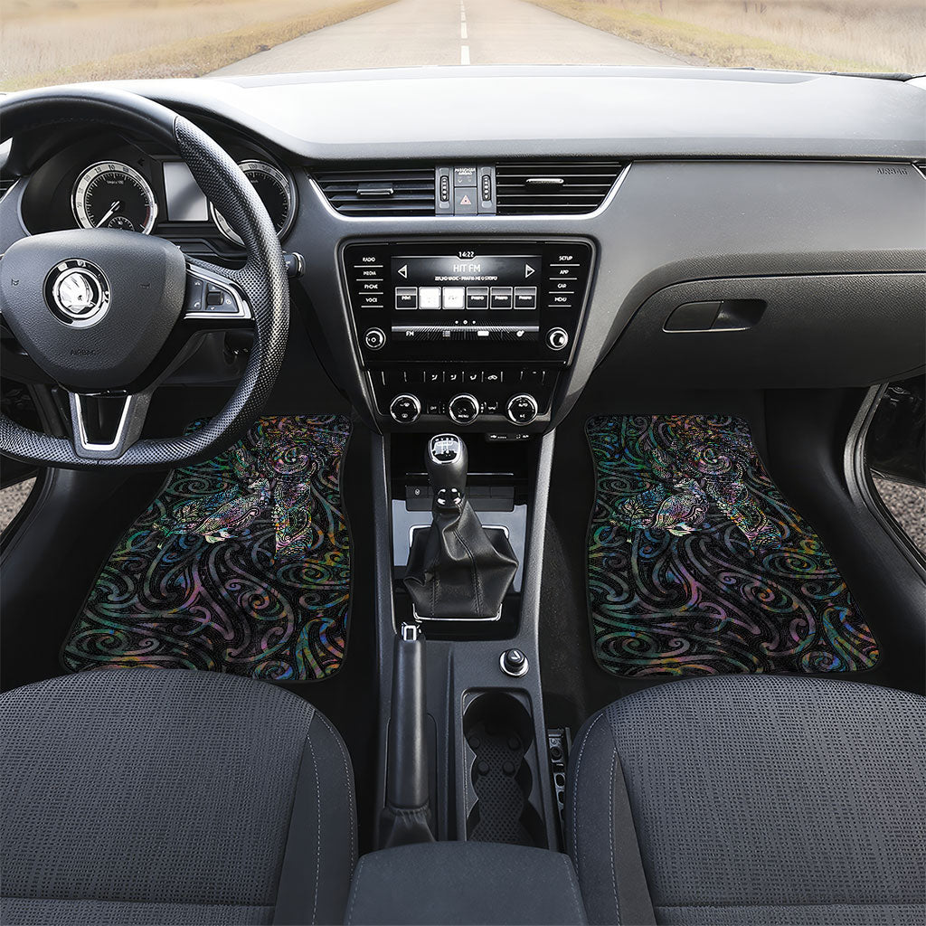 Aotearoa Moko Tribal Tattoo Car Mats New Zealand Maori Penguin and Fantail Paua Shell Style