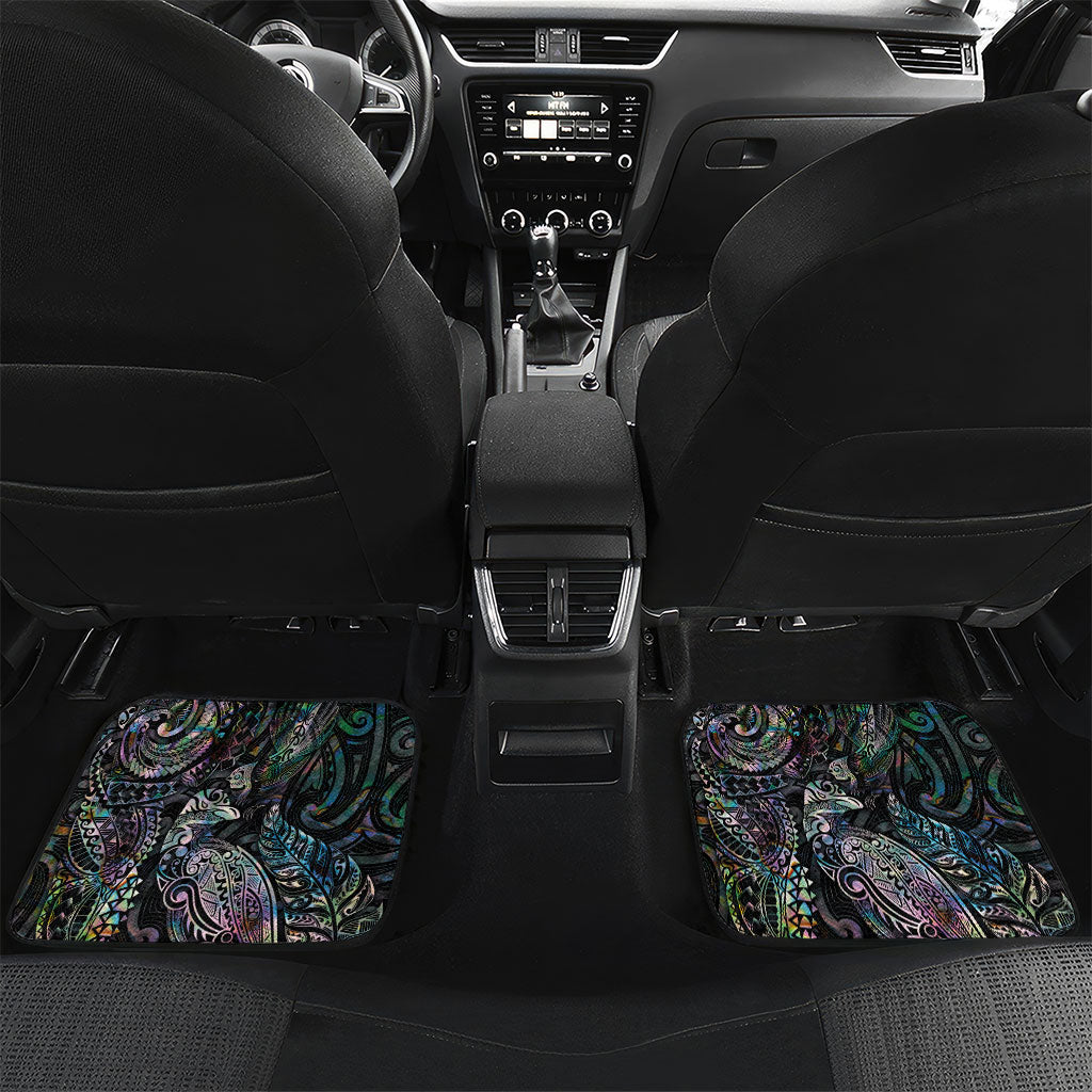 Aotearoa Moko Tribal Tattoo Car Mats New Zealand Maori Penguin and Fantail Paua Shell Style