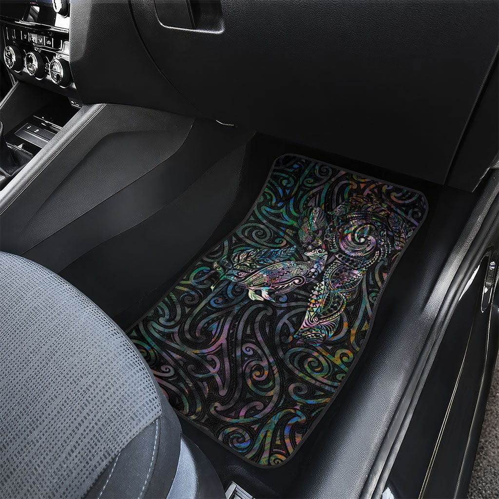 Aotearoa Moko Tribal Tattoo Car Mats New Zealand Maori Penguin and Fantail Paua Shell Style