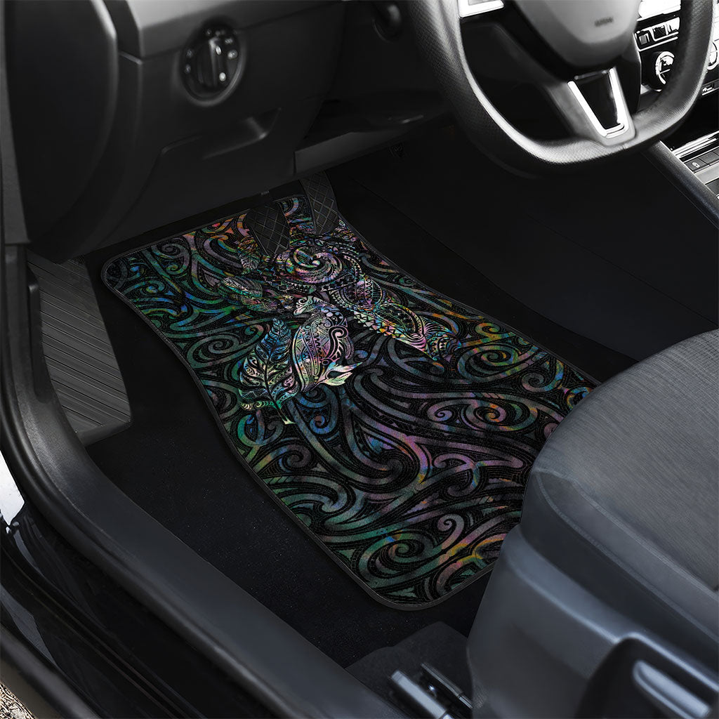 Aotearoa Moko Tribal Tattoo Car Mats New Zealand Maori Penguin and Fantail Paua Shell Style