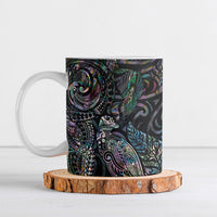 Aotearoa Moko Tribal Tattoo Ceramic Mug New Zealand Maori Penguin and Fantail Paua Shell Style LT03 Multicolor - Polynesian Pride