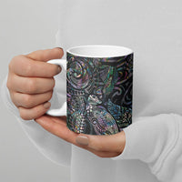 Aotearoa Moko Tribal Tattoo Ceramic Mug New Zealand Maori Penguin and Fantail Paua Shell Style LT03 - Polynesian Pride