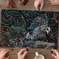 Aotearoa Moko Tribal Tattoo Puzzle New Zealand Maori Penguin and Fantail Paua Shell Style