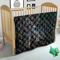 Aotearoa Moko Tribal Tattoo Quilt New Zealand Maori Penguin and Fantail Paua Shell Style