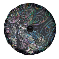 Aotearoa Moko Tribal Tattoo Spare Tire Cover New Zealand Maori Penguin and Fantail Paua Shell Style LT03 - Polynesian Pride