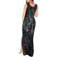 Aotearoa Moko Tribal Tattoo Tank Maxi Dress New Zealand Maori Penguin and Fantail Paua Shell Style LT03 - Polynesian Pride