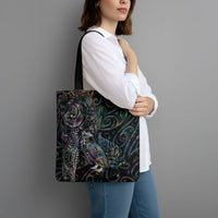 Aotearoa Moko Tribal Tattoo Tote Bag New Zealand Maori Penguin and Fantail Paua Shell Style