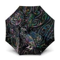 Aotearoa Moko Tribal Tattoo Umbrella New Zealand Maori Penguin and Fantail Paua Shell Style
