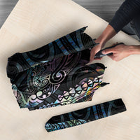 Aotearoa Moko Tribal Tattoo Umbrella New Zealand Maori Penguin and Fantail Paua Shell Style