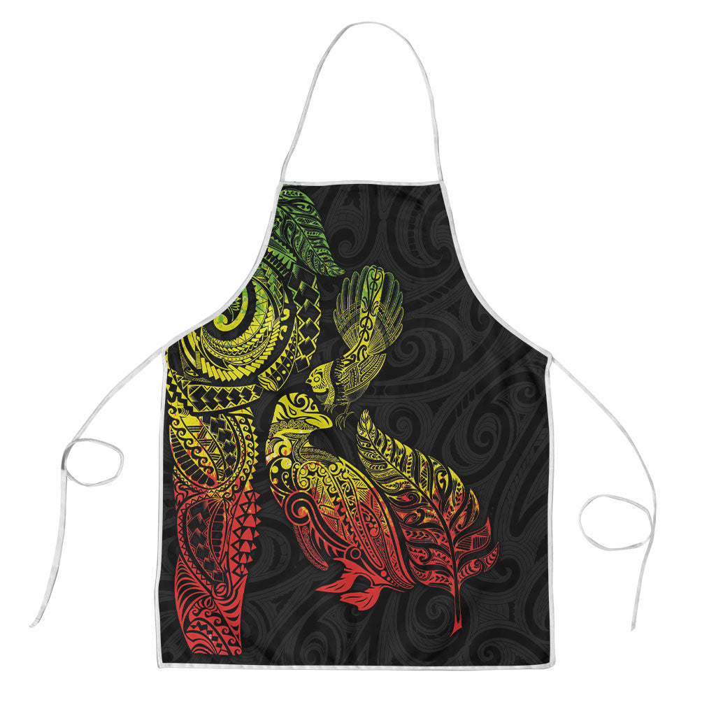 Aotearoa Moko Tribal Tattoo Apron New Zealand Maori Penguin and Fantail Reggae Style