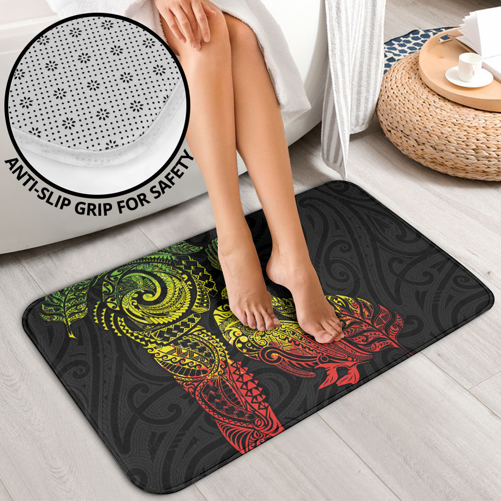 Aotearoa Moko Tribal Tattoo Bathroom Set New Zealand Maori Penguin and Fantail Reggae Style