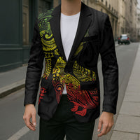 Aotearoa Moko Tribal Tattoo Blazer New Zealand Maori Penguin and Fantail Reggae Style