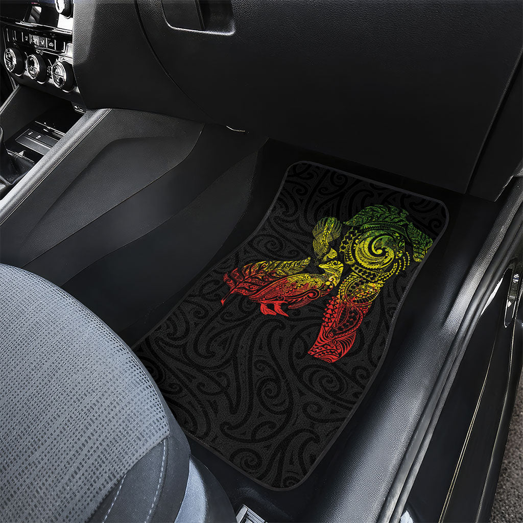 Aotearoa Moko Tribal Tattoo Car Mats New Zealand Maori Penguin and Fantail Reggae Style