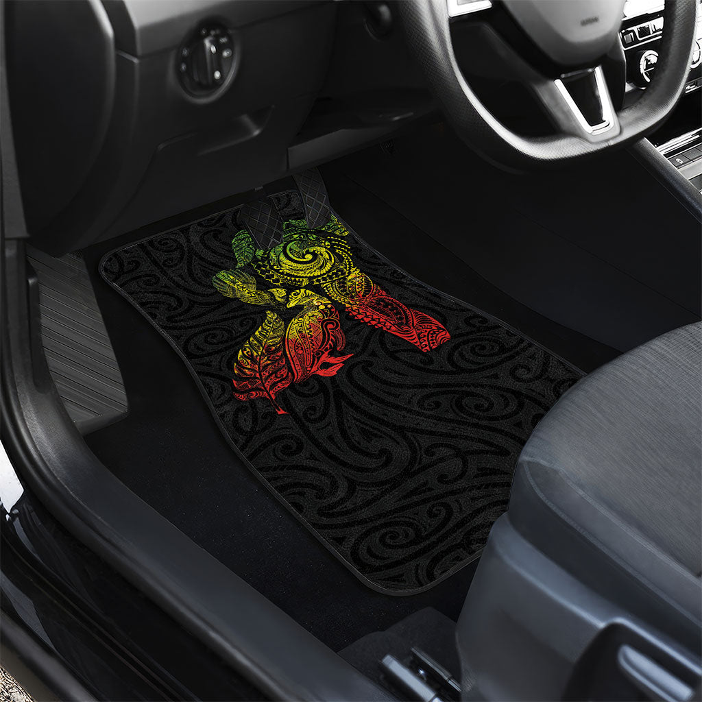 Aotearoa Moko Tribal Tattoo Car Mats New Zealand Maori Penguin and Fantail Reggae Style