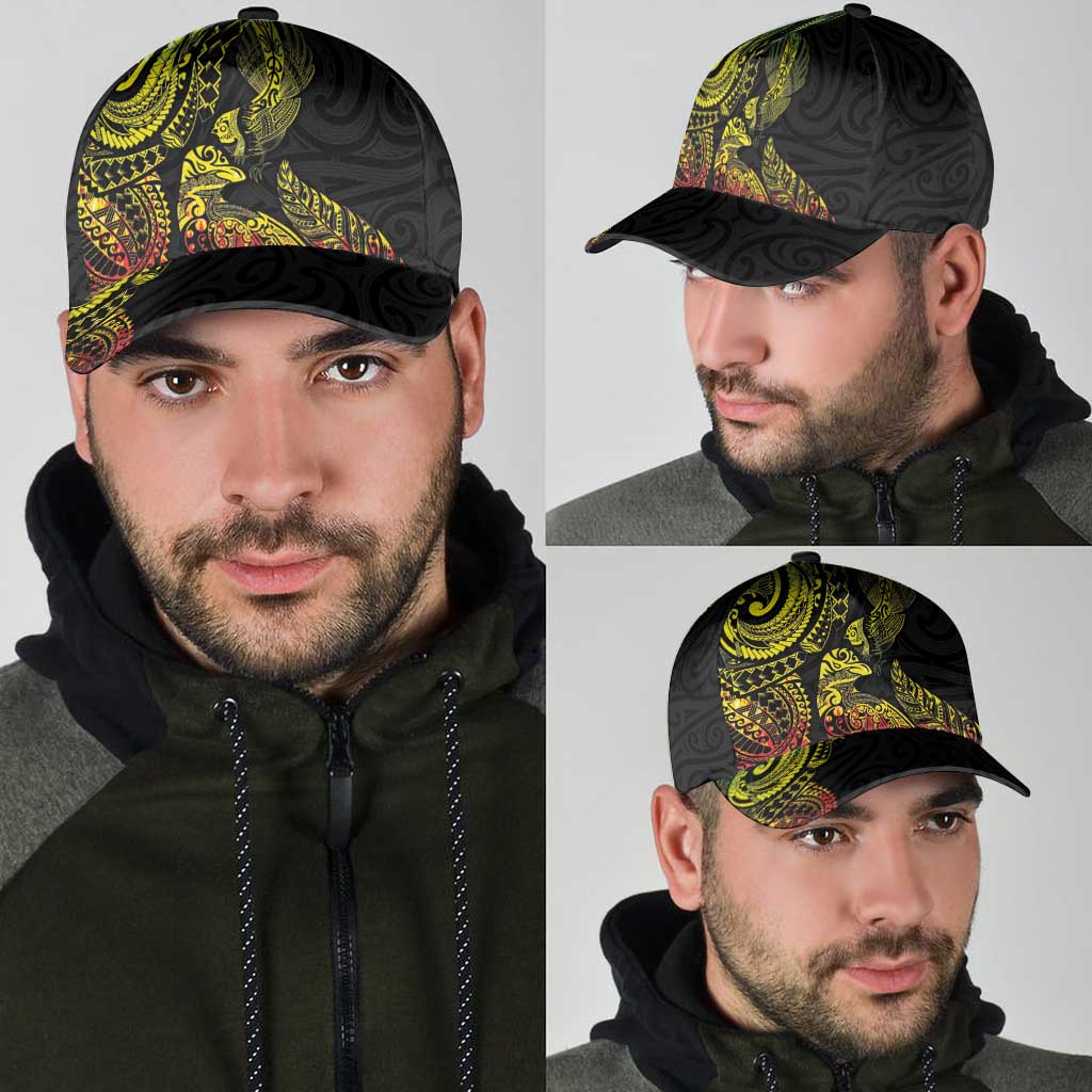Aotearoa Moko Tribal Tattoo Classic Cap New Zealand Maori Penguin and Fantail Reggae Style