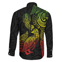 Aotearoa Moko Tribal Tattoo Family Matching Tank Maxi Dress and Hawaiian Shirt New Zealand Maori Penguin and Fantail Reggae Style LT03 - Polynesian Pride