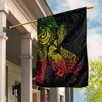 Aotearoa Moko Tribal Tattoo Garden Flag New Zealand Maori Penguin and Fantail Reggae Style LT03 House Flag Multicolor - Polynesian Pride