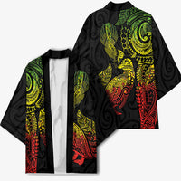 Aotearoa Moko Tribal Tattoo Kimono New Zealand Maori Penguin and Fantail Reggae Style