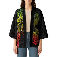 Aotearoa Moko Tribal Tattoo Kimono New Zealand Maori Penguin and Fantail Reggae Style