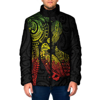 Aotearoa Moko Tribal Tattoo Padded Jacket New Zealand Maori Penguin and Fantail Reggae Style