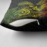 Aotearoa Moko Tribal Tattoo Pillow Cover New Zealand Maori Penguin and Fantail Reggae Style LT03 - Polynesian Pride