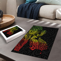 Aotearoa Moko Tribal Tattoo Puzzle New Zealand Maori Penguin and Fantail Reggae Style
