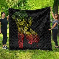 Aotearoa Moko Tribal Tattoo Quilt New Zealand Maori Penguin and Fantail Reggae Style
