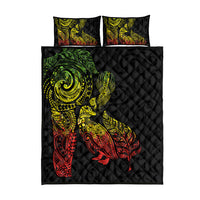 Aotearoa Moko Tribal Tattoo Quilt Bed Set New Zealand Maori Penguin and Fantail Reggae Style