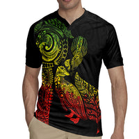 Aotearoa Moko Tribal Tattoo Rugby Jersey New Zealand Maori Penguin and Fantail Reggae Style