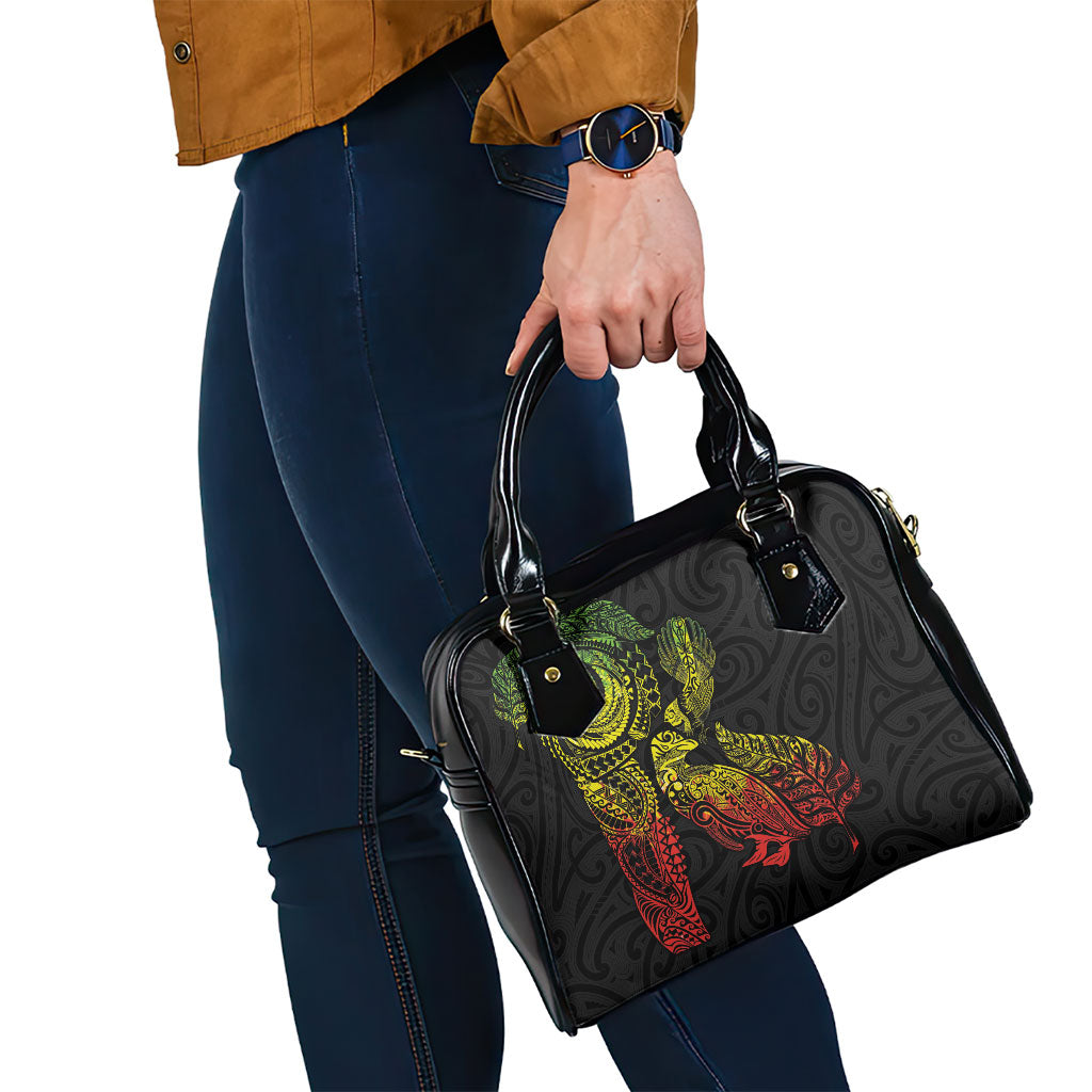 Aotearoa Moko Tribal Tattoo Shoulder Handbag New Zealand Maori Penguin and Fantail Reggae Style