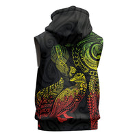 Aotearoa Moko Tribal Tattoo Sleeveless Hoodie New Zealand Maori Penguin and Fantail Reggae Style LT03 - Polynesian Pride