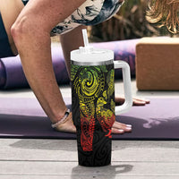Aotearoa Moko Tribal Tattoo Tumbler With Handle New Zealand Maori Penguin and Fantail Reggae Style LT03 - Polynesian Pride