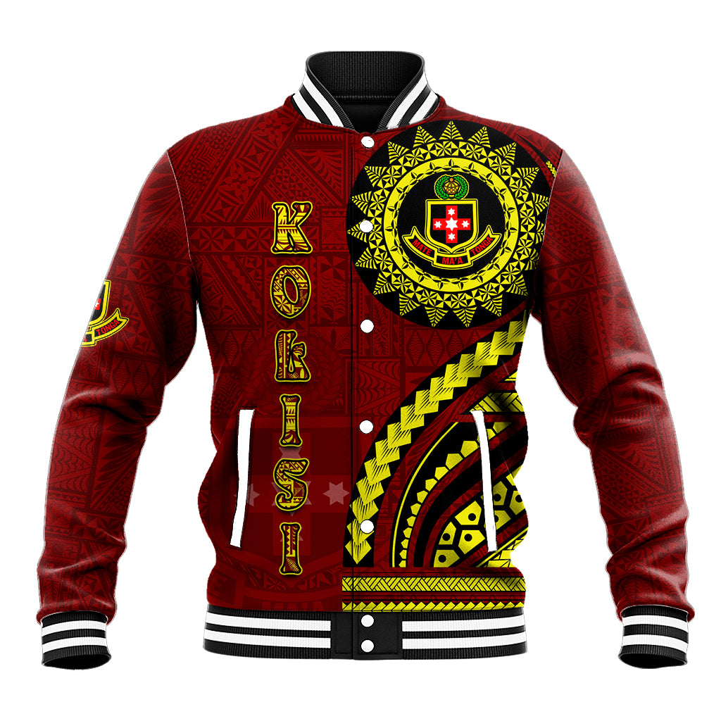 Kolisi Tonga Atele Baseball Jacket Ngatu and Polynesian Pattern