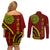 Kolisi Tonga Atele Couples Matching Off Shoulder Short Dress and Long Sleeve Button Shirt Ngatu and Polynesian Pattern