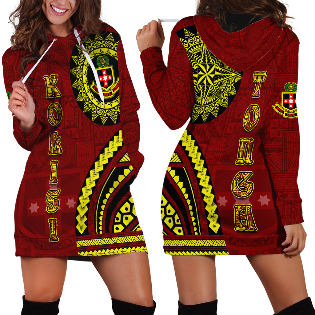 Kolisi Tonga Atele Hoodie Dress Ngatu and Polynesian Pattern