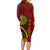 Kolisi Tonga Atele Long Sleeve Bodycon Dress Ngatu and Polynesian Pattern