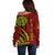 Kolisi Tonga Atele Off Shoulder Sweater Ngatu and Polynesian Pattern