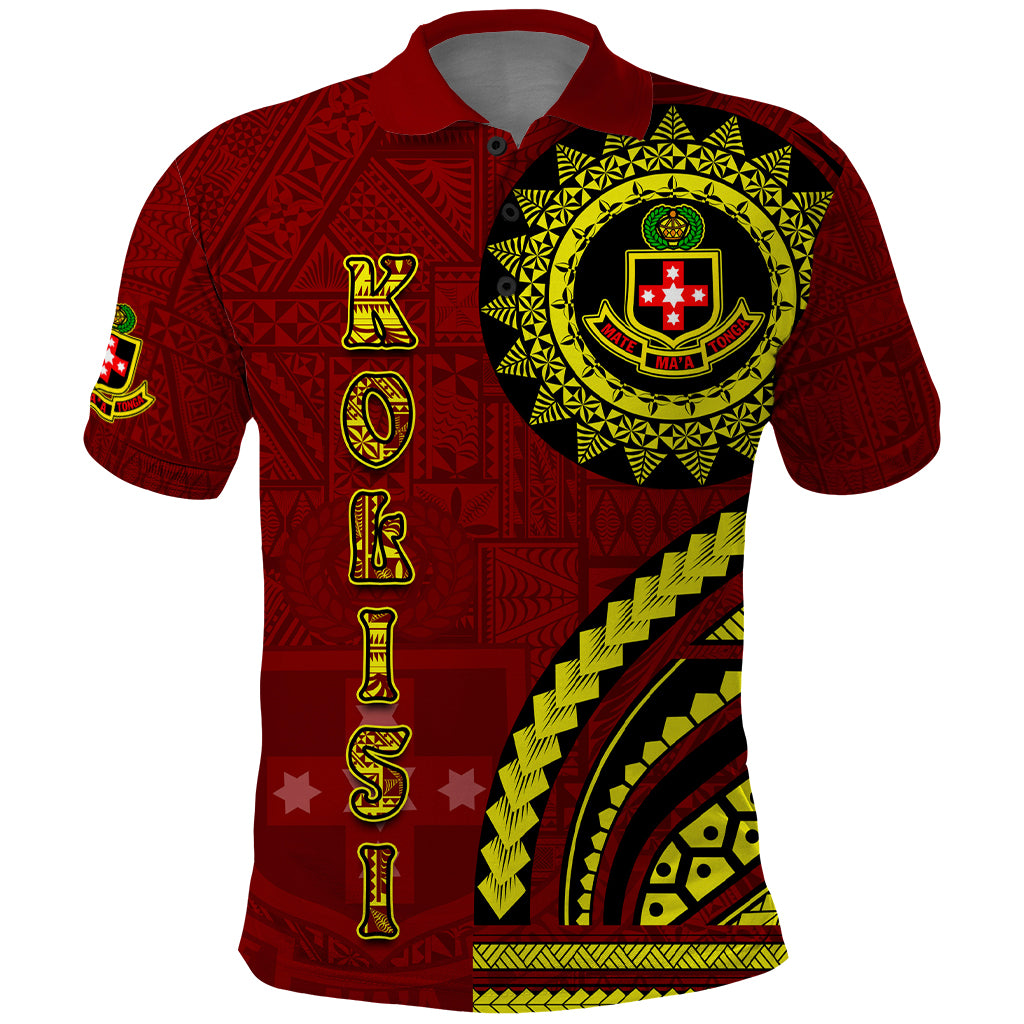 Kolisi Tonga Atele Polo Shirt Ngatu and Polynesian Pattern LT03 Red - Polynesian Pride