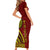 Kolisi Tonga Atele Short Sleeve Bodycon Dress Ngatu and Polynesian Pattern