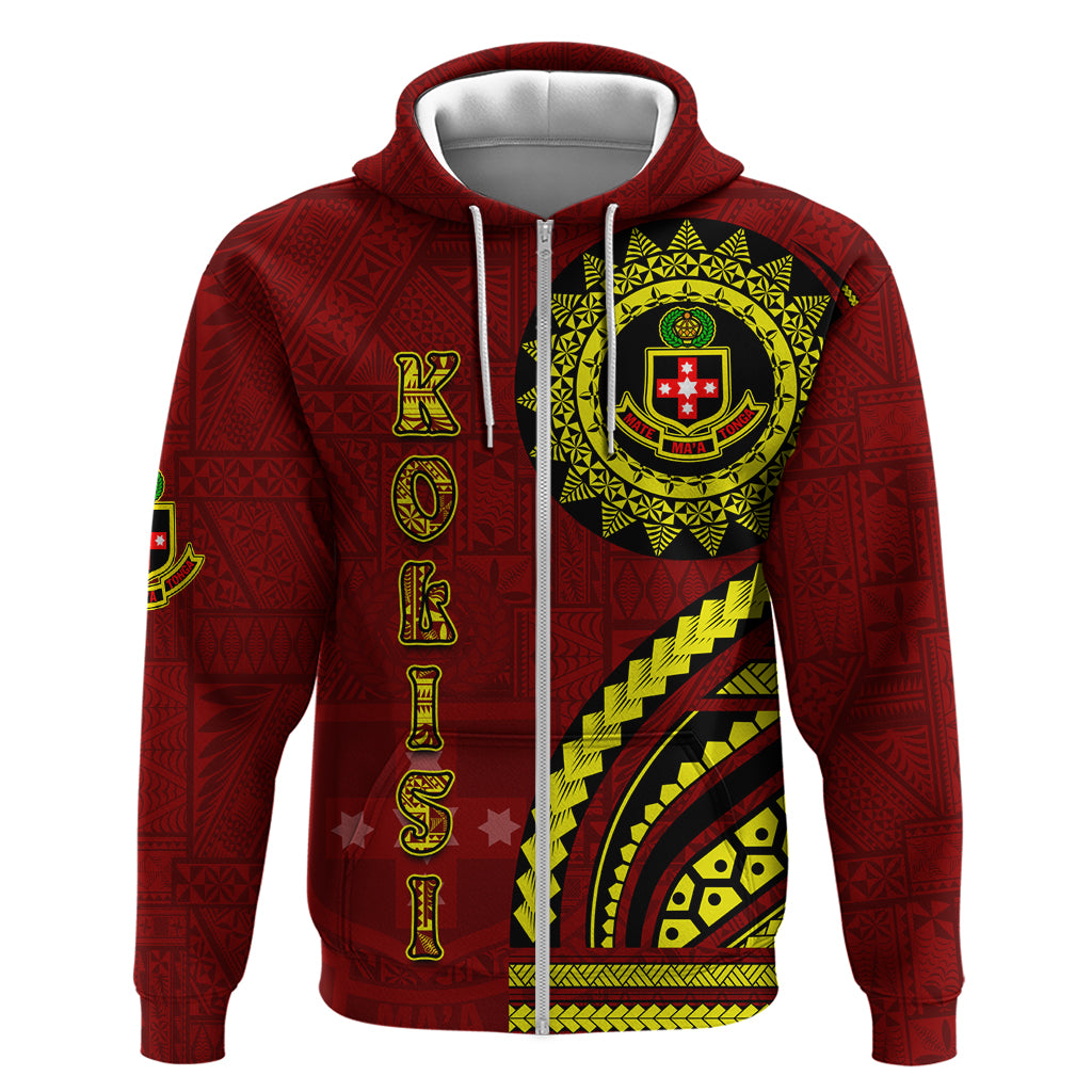 Kolisi Tonga Atele Zip Hoodie Ngatu and Polynesian Pattern